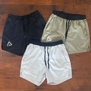 3 Pinkbomb Men's Athletic Shorts - Black, Gray, and Olive Green